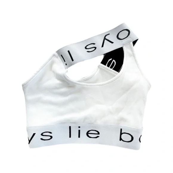 Boys Lie One Shoulder Bralette in White - Size S/M - Picture 3 of 8